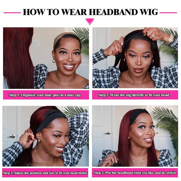 how to wear headband wig 